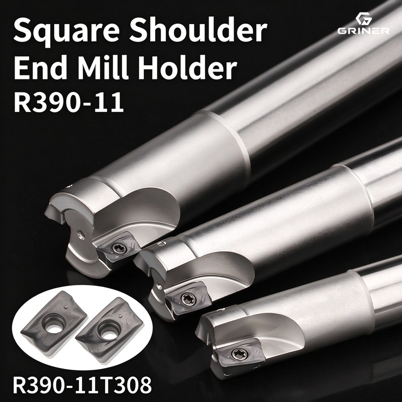 End Mill - GRINER R390‑11T308 Antivibrations-Fräserhalter, 90 ° Rechtwinkliger