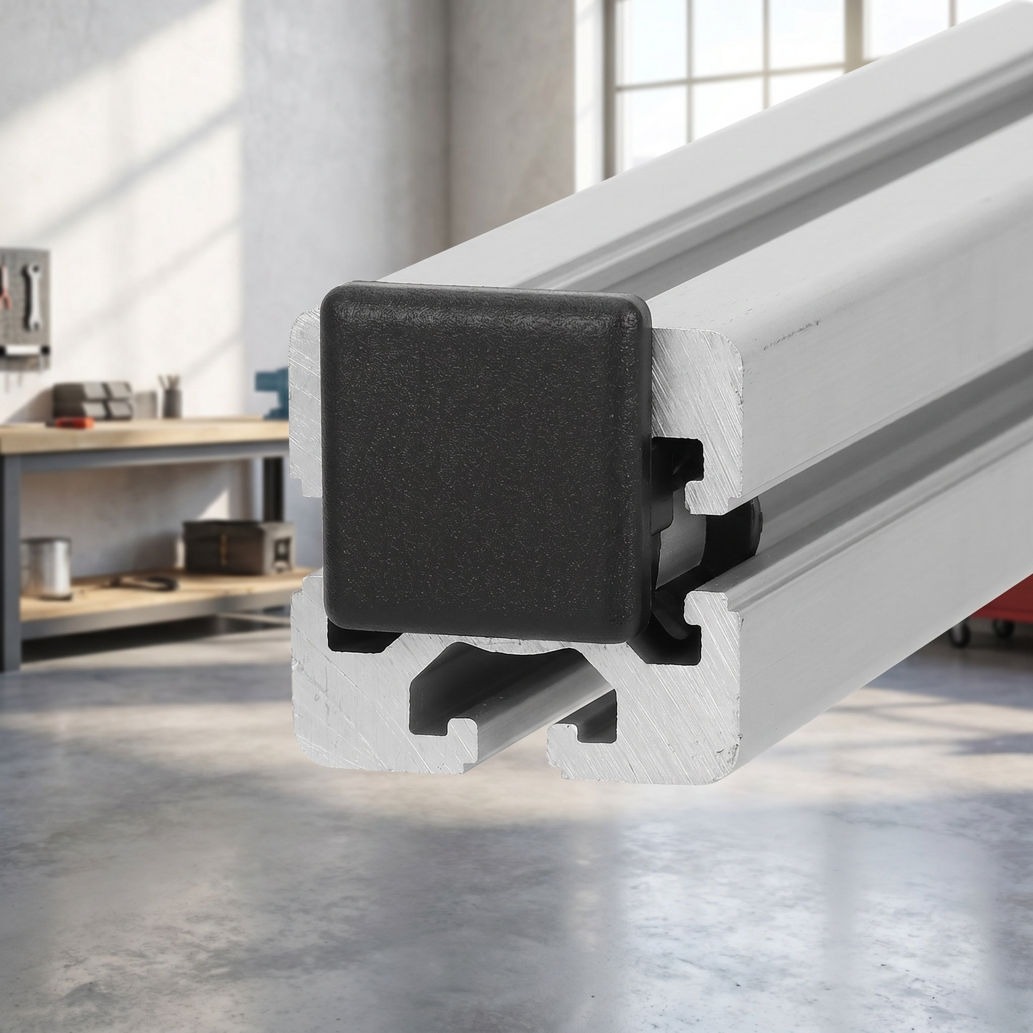 Aluminium Extrusion - 10 Stück schwarze Kunststoff-Endkappen aus europäischem