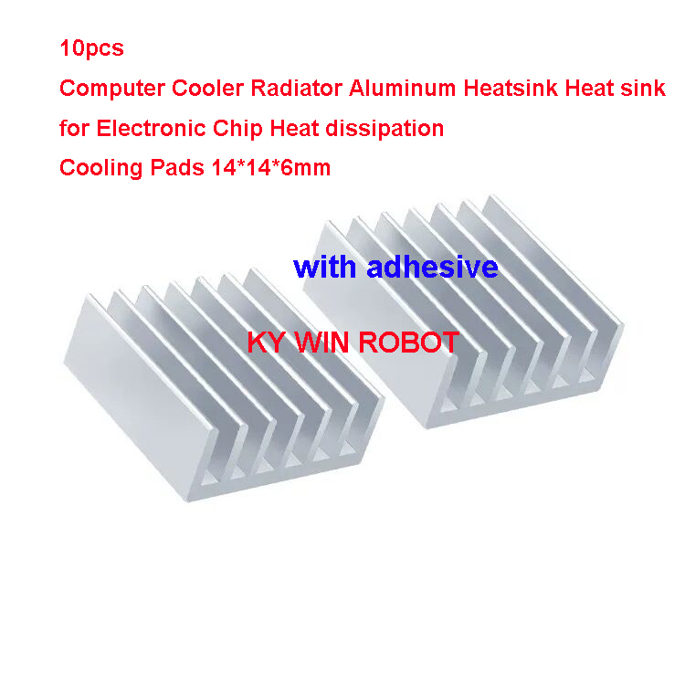 Aluminium Extrusion - 10 Stück Mini-Klebe-Aluminium-Kühlkörper 14x14x6mm Kühler für