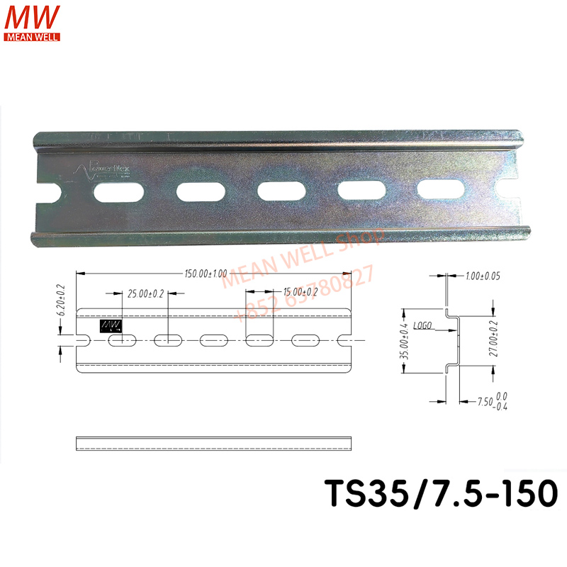 Lm8Uu Bearing - TS35 7,5 mm DIN-Schienenanschluss für EDR