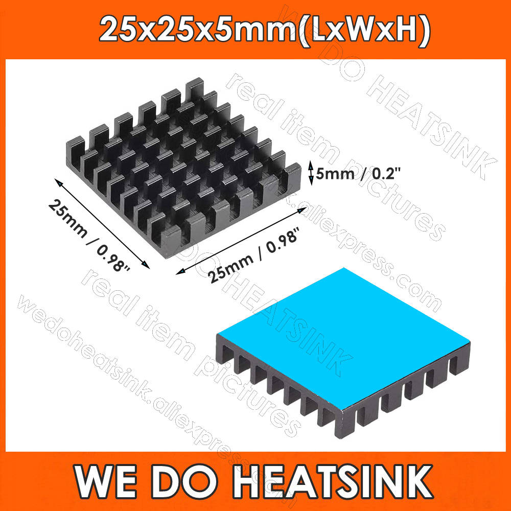 25x25x5mm Schwarzer Kühlkörper – Aluminium Extrusion Bewertung und Preis