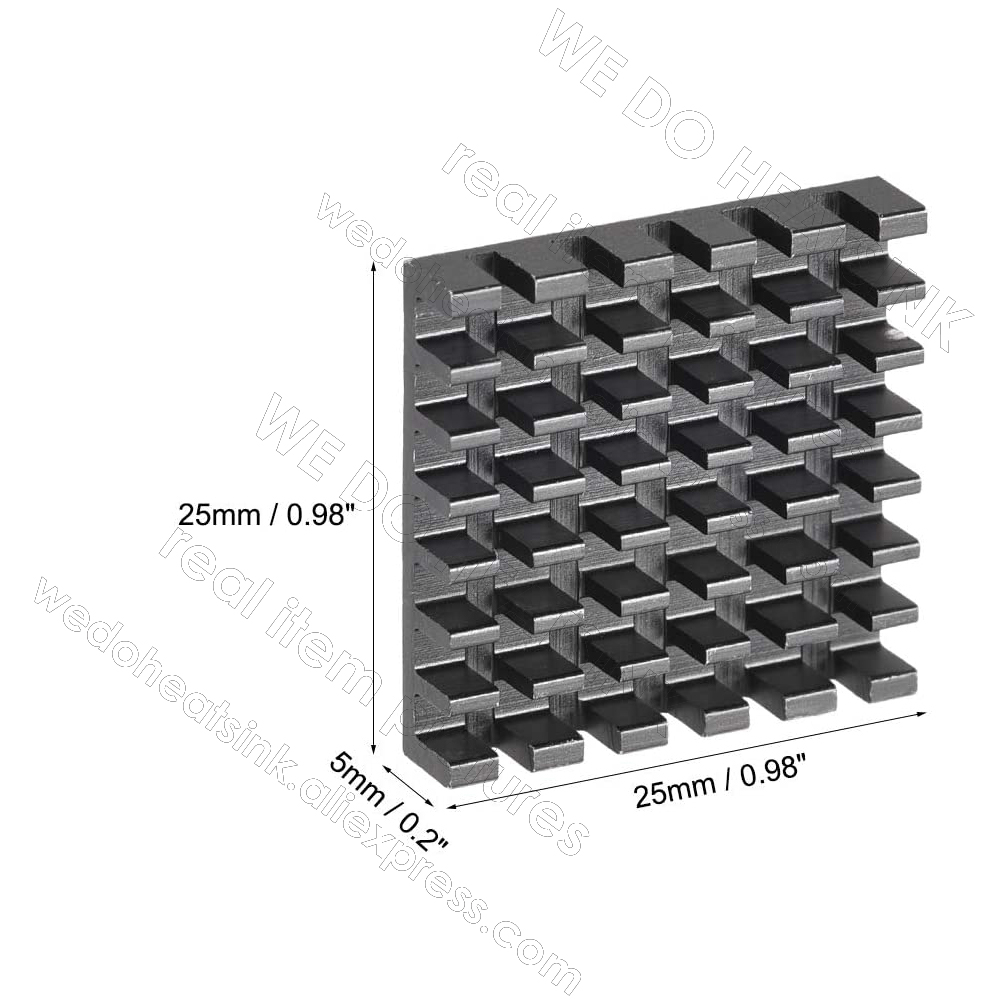 25x25x5mm Schwarzer Kühlkörper – Aluminium Extrusion Bewertung und Preis