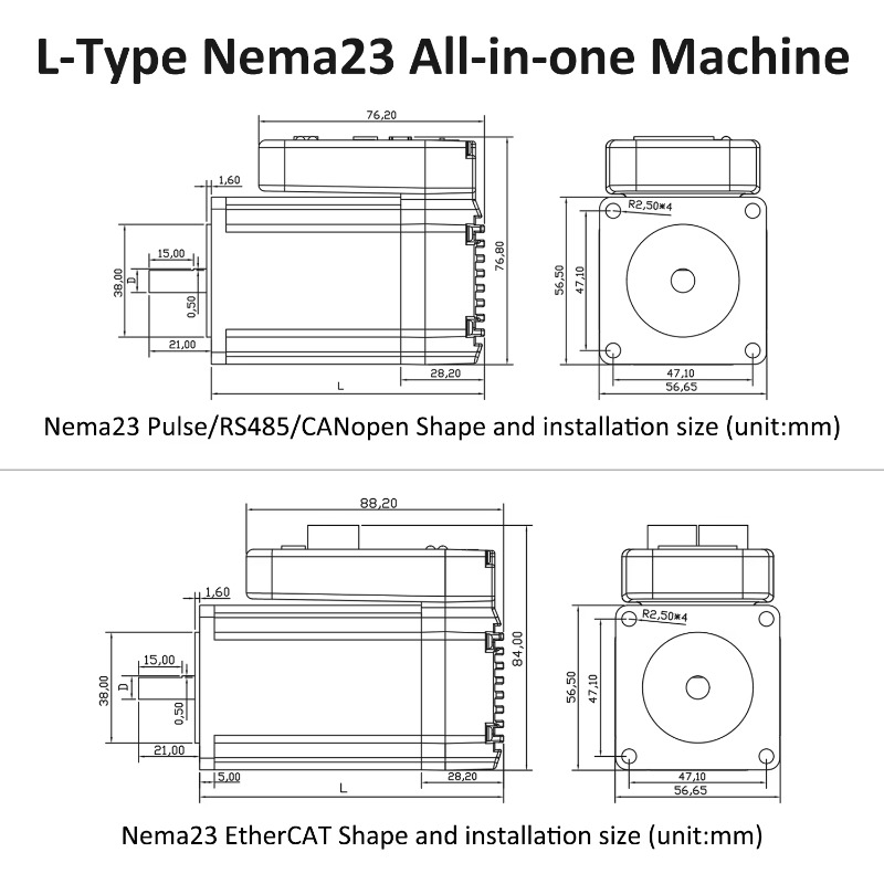 36V 4A 1000PPR 1/2/3N.m Schrit – Nema23 Stepper Bewertung und Preis